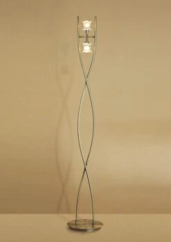 Mantra M0054AB Rosa Del Desierto Floor Lamp 2 Light G9, Antique Brass