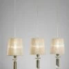 Mantra M3875 Tiffany Pendant 3+3 Light E27 Line, Antique Brass With Soft Bronze Shades & Clear Crystal