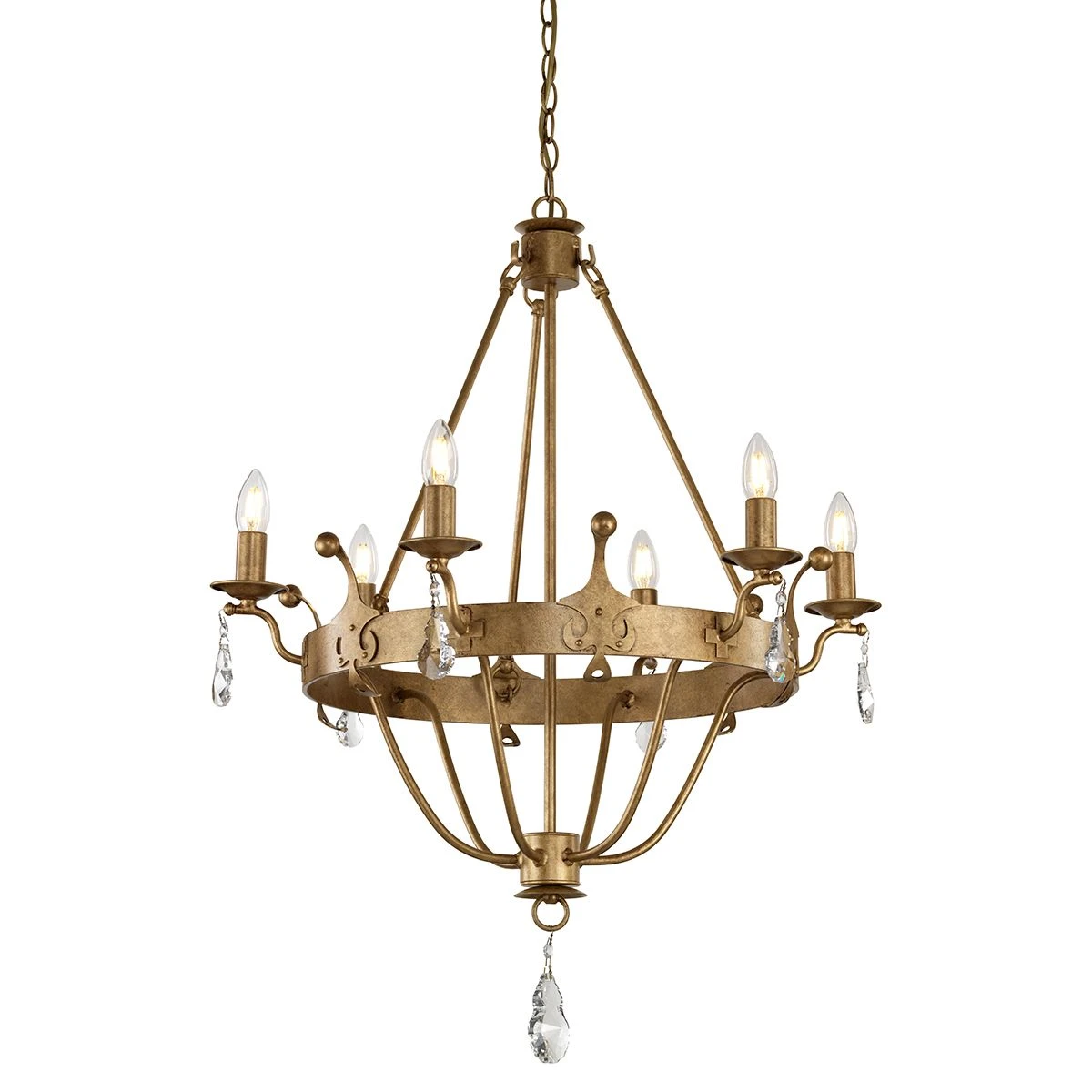 Elstead WINDSOR6 Windsor Gold Patina 6 Light Chandelier Light 1 Elstead WINDSOR6 Windsor Gold Patina 6 Light Chandelier Light