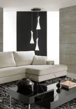 Mantra M0770 Zack Pendant 3 Light E27 Round, Satin Nickel